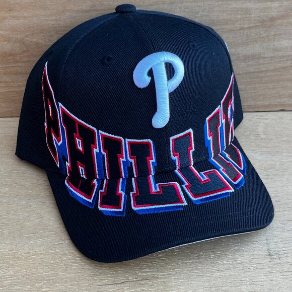 MITCHELL & NESS PHILADELPHIA PHILLIES OVERUNDER PRO CROWN SNAPBACK HAT NEW - Picture 1 of 4